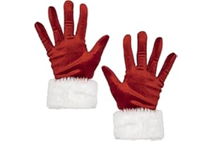 CHEERYMAGIC Christmas Gloves Santa Claus Gloves Red gloves with White Furry Cuff Christmas Fancy Dress Party Cosplay Costume Mittens Winter Warm FullFingers Mittens Xmas Gift for Women A9JSRST