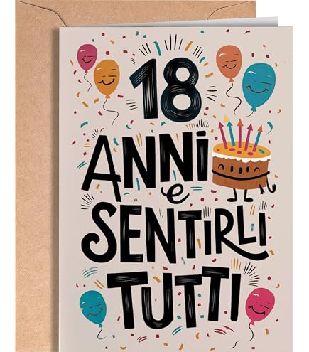 Biglietto Auguri 18 Anni Ragazza, Ragazzo - 18 Anni Regali per