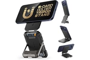 SUPCASE Magnetiskt mobilfäste med kortplånbok med RFID-Blockering, [Rymmer 5 Kort] [Justerbar Hållare] för iPhone 17/16/15/14