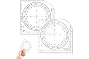 LKJAUOZ 2 Pezzi Goniometro 360° Professionale in Plastica,Goniometro Rotondo, Plastica Strumenti di Misurazione Matematica Organica Semicerchio Cerchio Goniometro Disegno Modello Strumento Righello