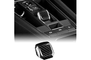 KUNGKIC Real Hartkohlefaser Auto Schaltknauf Abdeckung Für Seat Leon MK4 Cupra Leon Cupra Formentor 2020 2021 2022 2023 2024 2025 Schalthebelknauf Getriebegriff Innenbereich Zubehör (Schwarz)