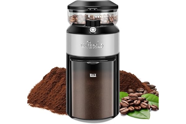 Moulin à café Wancle avec meule et 28 réglages, mouture précise pour une capacité de 2 à 12 tasses, facile à nettoyer, design compact et gain de place, 220V