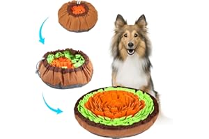 Futuhada Alfombra olfativa para Mascotas, Manta de olfato para Perros, Juguete Interactivo de Entrenamiento, Manta Rompecabezas Interactiva de Comida para Entrenamiento de Forrajeo (Verde Naranja)