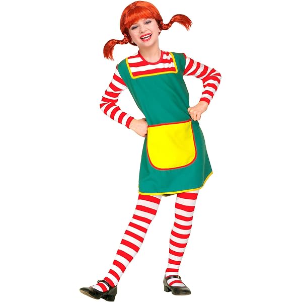 Disfraz Oficial De Pippi Calzaslargas Para Niña - Incluye Túnica, Pantalones Cortos Y Medias Estampadas, Talla 4-6 Años (Ciao Pippi)