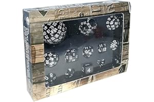 BESCON DICE Bescon complet Polyédrique dés Lot de 13 pcs D3-d100, 100 Côtés Ensemble de dés opaque Noir