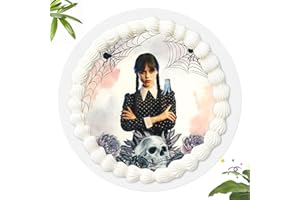 RASMADHUR Tortenaufleger Foto, Tortenbild Essbar, Tortenaufleger Wednesday, für Die Geburtstags Torte, Essbare Tortenaufleger, Wednesday Party Personalisiert Dekorationen