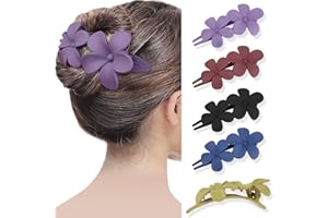 Amabro 5 fermagli per capelli a forma di fiore, opachi, antiscivolo, colorati, decorativi, accessori per donne e ragazze, damigella d'onore, feste di nozze
