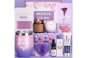 BAICAI Lavender&Lemon Pamper Gifts for Women, Unique Self Care package for Her Relaxation Spa Sets for Women Gift, Birthday Hamper Wellbeing Get Well Soon Gifts Ideas for Women Best Friend Bestie Sister Mum
