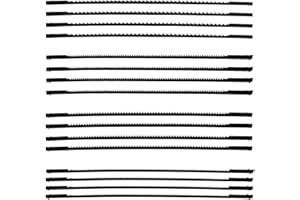 TXERFOLG Ensemble de 16 Lames de Scie à Chantourner à 10/15/18/24 Dents 127 mm Lames de Scie à Chantourner pour Scier le Bois le Plastique la Mousse les Métaux Tendres