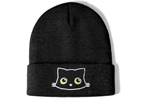 BelleVive Cappello per Gatti a Maglia - Simpatico Regalo Invernale per Amanti dei Gatti, Donne e Ragazze - Nero, L
