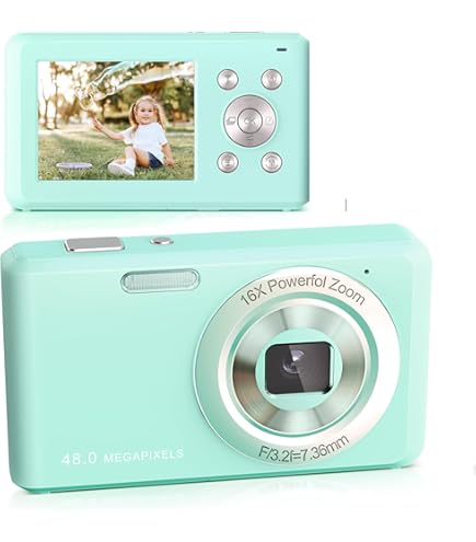 Fotocamera Digitale 44MP 1080P Per Bambini E Principianti - Zoom 16X, Luce Integrata, Con Scheda 32GB, Nero - Foto 2