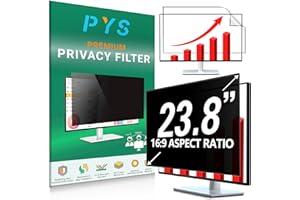 PYS Upgrade 23,8 Zoll Computer Monitor Blickschutzfilter mit 16:9 Verhältnis – Abnehmbarer, blendfreier blauer Licht-kristallklarer Sichtschutz – kein Magnetisch kein Kleber –