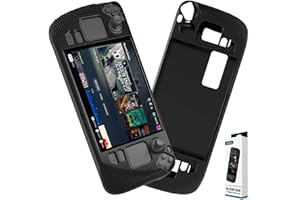 GZW-SHOP Silikonhülle kompatibel für Steam Deck, komfortable Schutzhülle stoßfest, rutschfest und kollisionsfest kompatibel mit Valve Steam Deck Konsole, schwarz