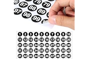 FUYIHGL 200Pcs Small Round Number Stickers - Ø1 Stick on Numbered Label, Number Stickers Sticky Numbers Labels |❶﹣❺⓿ ４