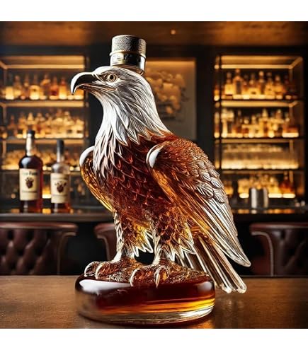 Carafe à Whisky En Forme D'aigle – Verre, 20 X 6 X 9 Cm, Décoration Intérieure, Cadeau Pour Fête Des Pères, Mariage