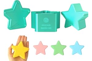OCEAN MOULDS Star Shampoo Bar Mould Bath Bomb Syndet Puck 3D Printed Mold (1.25 inch (3.2cm))