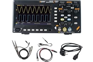 OWON Digitales Oszilloskop mit Zweikanalkanälen und 7-Zoll-Bildschirm, TFT-LCD-Display, tragbares Oszilloskop mit 1GS/s Abtastrate, Bandbreite 100 MHz, 8K Wellenformlänge, SDS210S