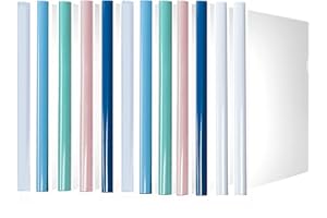 QSLKI 10 pezzi Trasparenti Copertine di Rapporto con Barra Scorrevole, per Ufficio Trasparente Riprese di Presentazione Cartelle di File Raccoglitore Organizer per Carta Formato A4