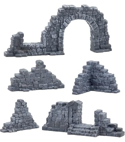 EnderToys Ruinierte Steinmauern Set B, Terrain Landschaft für