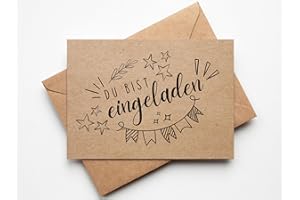 Paperlane by Essi Einladungskarte Teenager Kinder Geburtstag, runder Geburtstag, 18. Geburtstag, 20. Geburtstag, 30. Geburtstag, aus Kraftpapier mit Umschlag,