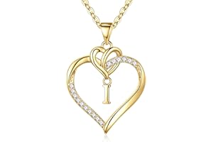 TINGN Collane con Iniziali a Cuore per Donne Ragazze, Collana con Ciondolo a Cuore Iniziale A-Z Placcato in Oro 14K Collana con Ciondolo a Cuore Delicato per Donne Ragazze Adolescenti Gioielli Regali