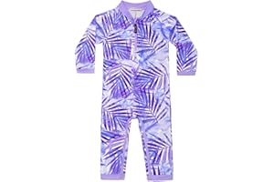 weVSwe Maillot de Bain bébé UPF 50+ Maillot de Bain Rash Guard à Manches Longues avec Fermeture éclair à l'entrejambe