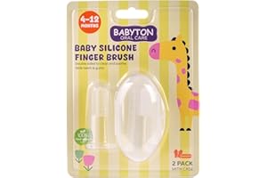 Babyton Baby Silicone Finger Brush - Dual-Sided for Cleaning and Massaging Gums, Safe for Babies 4-12 Months