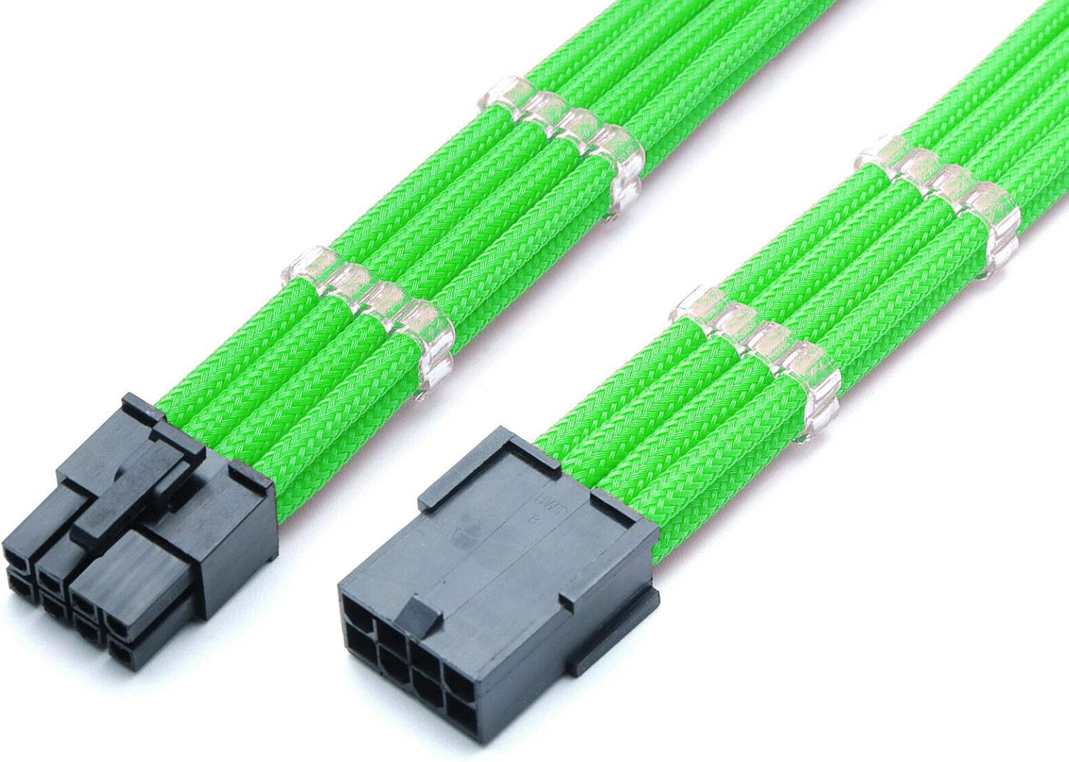 8 Pin PCIE GPU Sleeved Extension Cable 30cm + 2 Cable Combs - Shakmods (Green)