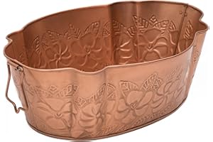 Achla Designs Ovale, geprägte, verkupferte, verzinkte Wanne