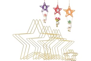 Yuragim Gold Metallring Kranz, 12 Stück 4 Größen Metallringe Hochzeitskranz zum Basteln Hängend Stern Ring Makramee Hoops Sterne Ringe für Traumfänger, Floral Hoop Kranz DIY Hochzeit Weihnachten Dekor