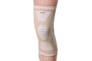 NEOtech Care Genouillère protège-genou en fibre de bambou - Élastique, respirante (Couleur beige, Taille XL, 1 Unité)