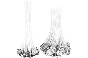 PNGAZKI Stoppini per Candele, 50 Pezzi Stoppini di Naturali Candela, Stoppino in Cotone Naturale per Fabbricazione di Candele Candela Fai da Te, candele profumate e aromaterapia (10/15cm)