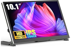 10.1'' Écran Tactile Raspberry Pi Beumons Touchscreen IPS 1024X600 Moniteur Portable USB HDMI Capacitif Pi, Compatible avec Raspberry Pi, Windows, 2 Haut Parleurs Intégrés Support Fourni