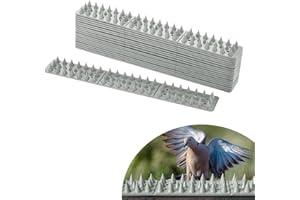 EXLECO 20 sztuk, 6 metrów, plastik, szary, odstraszacz wróbli, ptaki, kolce, 3-rzędowe tworzywo sztuczne, kolce do obrony przed zwierzętami, dla kotów, wróbli, kun, gołębi
