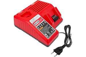 ASUNCELL Cargador para la Milwaukee batería M12 y M18, Cargador de reemplazo de Puertos Dobles para Milwaukee M12B 48-11-2420 48-11-2402 y 18V batería