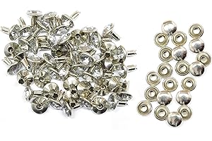 Trimming Shop 10mm Silver Crystal Rivets, Diamante Acrylic Rhinestone Studs with Pins for DIY Leathercrafts, Clothing Decoration, Arts & Crafts Projects, Purses Embellishment, 50pcs