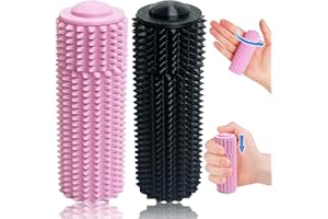 AXERHK Little Ouchies Pain Fidget, Fidget Keyring, 2 PCS Pain Stim Fidget Toys Adults Stress Toy, Pain Stimming Fidgets for Stress Relief Office Killing Time, Novelty Gifts for Friends (Pink Black)