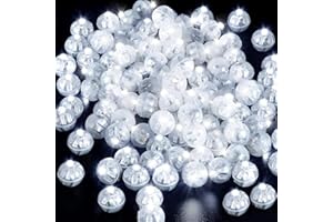 TaimeiMao 50 Piezas Mini Luces de Globo LED, Mini Led Luces Blanco, Redondas Mini Luces LED de Decoración Globo, Luces para meter en Globos para Cumpleaños, Boda, Navidad, Halloween, Fiesta (Blanco)
