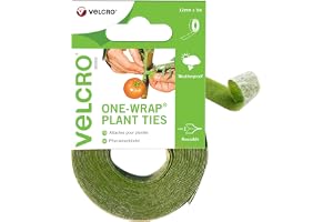 VELCRO Brand ONE-WRAP Plant Ties Tape, 12mm x 5m, Green - Reusable, Plant-Friendly Secure Solution For Tree Ties Straps, Plan