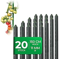 STREND PRO Pflanzstbe 120 Cm - 25 Stck Set | 8 Mm Kunststoffbeschichteter  Stahl | Grne Rankstbe Fr Tomaten & Kletterpflanzen Tomatenstbe Set