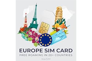 .travSIM Carte SIM prépayée Europe | 12 Go de données à des Vitesses 4G/5G. Itinérance Gratuite dans Plus de 30 Pays. Utilisable sur Les appareils iOS et Android. Valable 30 Jours.