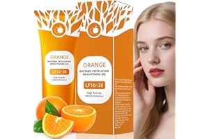 ELIISKINN Orange Exfoliating Gel - Deep Cleansing Scrub for Face & Body, Gentle Radiant Skin Exfoliator with Natural Orange Bubble Formula（100G)