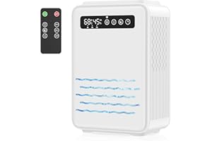 LIGHTSWIM Updated Dehumidifier (Remote control) for Bedroom, 2.8L Water Tank,75m² Quiet Small Dehumidifiers for Basement Home Bathroom with Auto Shut Off, 7 Colors LED Light, White