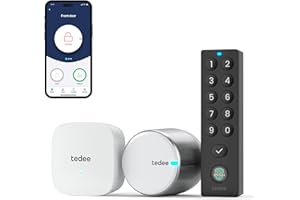 tedee GO2 Allu Serratura Smart con WiFi e tastierino biometrico per l'accesso remoto, Alexa Google Smart Home, Serratura intelligente con app e Bluetooth