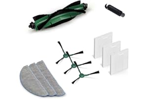 AVAENZO Accessoires pour iRobot Roomba Combo Essential, Combo 2 Essential, Roomba 105 Combo, 1 Brosse Principale, 3 Lingettes, 3 Filtres Hepa, 3 Brosses latérales