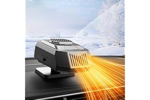 MUPKVY Autoheizung, 12V 200W Tragbar zum Anschluss an den Zigarettenanzünder, Windschutzscheiben Defroster und Defogger, 2-in-1 Schnelles Heizen/Kühlen, Auto-Entfroster mit 360° verstellbarer Basis fürs Auto