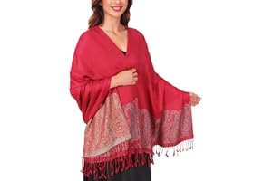 Lamca Women Pashmina Shawls and Wraps Scarf Soft Silky Reversible Paisley Scarves Shawl for Women