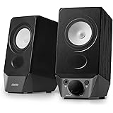 Edifier R19BT Casse PC 2.0, Bluetooth 5.3/Scheda Audio USB-A/Aux 3.5mm, Bassi Profondi Suono Stereo, Cabinet in Legno, Design