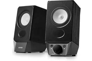 Edifier R19BT Casse PC 2.0, Bluetooth 5.3/Scheda Audio USB-A/Aux 3.5mm, Bassi Profondi Suono Stereo, Cabinet in Legno, Design Compatto, Uscita di Cuffie, Controllo Volume, per PC TV Smartphone Tablet