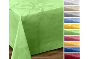 ‎BEAUTEX Wachstuchtischdecke abwischbar, OVAL RUND ECKIG, fleckenabweisende Gartentischdecke Marmorstein, zuschneidbare Wachstuch Tischdecke (Eckig 140x180 cm, Apfelgrün)